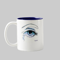 Modern Eye Blue Inside mugs by Thompet1 Modern Eye Blue Inside mugs