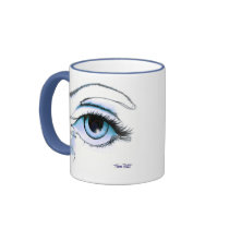 Modern Eye Dipped in Blue mugs by Thompet1 Modern Eye Dipped in Blue mugs