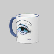Modern Eye Dipped in Blue mugs by Thompet1 Modern Eye Dipped in Blue mugs