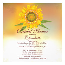 Modern Fall Sunflower Bridal Shower Invitation