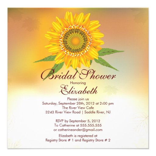 Modern Fall Sunflower Bridal Shower Invitation