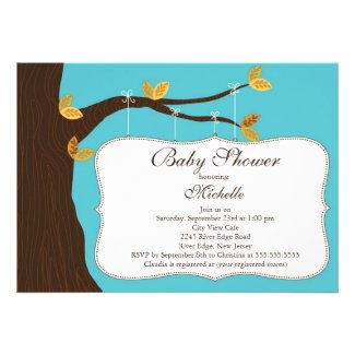 Modern Fall Tree Baby Shower Invitation