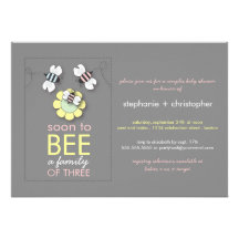 Modern Family to Bee Couples Baby Shower for Girl Personalized Invites