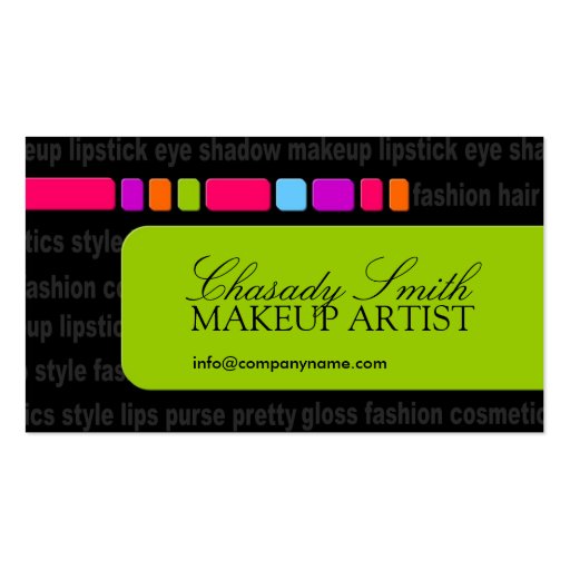 Modern Fashion & Makeup Business Card (front side)