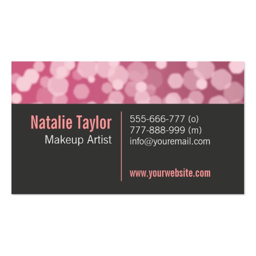 Modern, Fashion, Stylish, Ruby, Makeup Artist Business Card (back side)