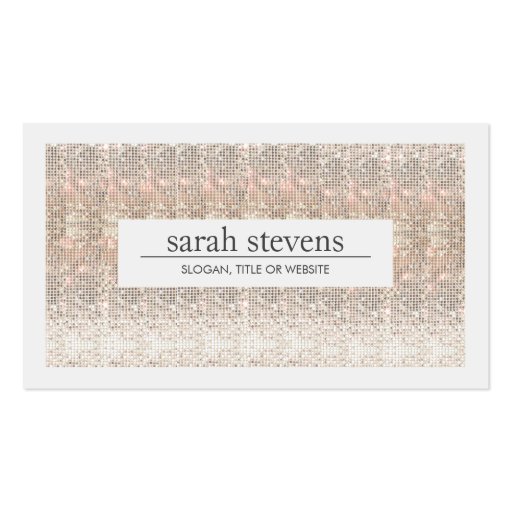 Modern Faux Sequins Hip Beauty and Fashion Stylist Business Cards (front side)