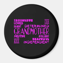 Modern Feminine Chic Stylish Grandmas Grandmothers Refrigerator Magnets