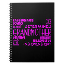 Modern Feminine Chic Stylish Grandmas Grandmothers Spiral Notebooks