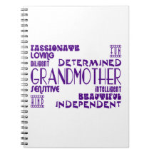 Modern Feminine Chic Stylish Grandmas Grandmothers Spiral Note Books
