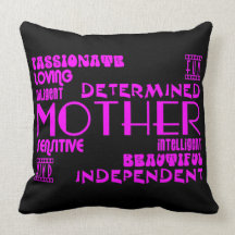 Modern Feminine Chic & Stylish Moms & Mothers Throw Pillow