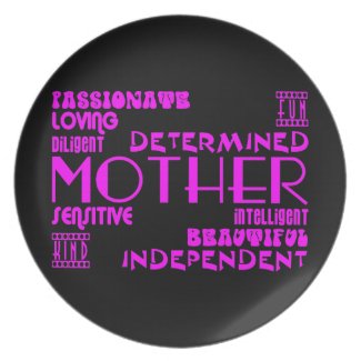 Modern Feminine Chic &amp; Stylish Moms &amp; Mothers Plates