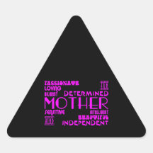 Modern Feminine Chic & Stylish Moms & Mothers Triangle Sticker