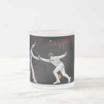 Modern Fencing Sword Fighting Dual Coffee Mugs