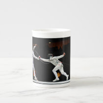 Modern Fencing Sword Fighting Dual Bone China Mugs