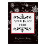 Modern Filigree Falling Snowflakes Holiday Photo Card