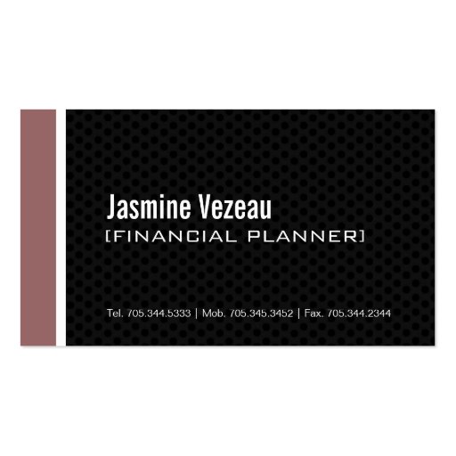 Modern Financial Planner Business Cards (front side)