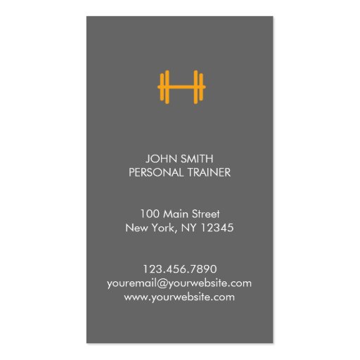 Modern Fitness/Personal Trainer Business Card (front side)
