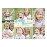 Modern Flag Holiday Photo Card - Blue