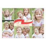 Modern Flag Holiday Photo Card - Red Custom Announcement