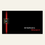 Modern Floating Monogram Square business cards