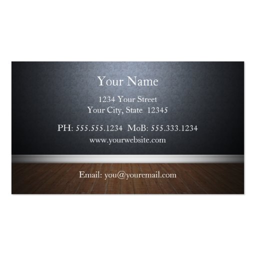 Modern Floor and Wall  Business Card (back side)