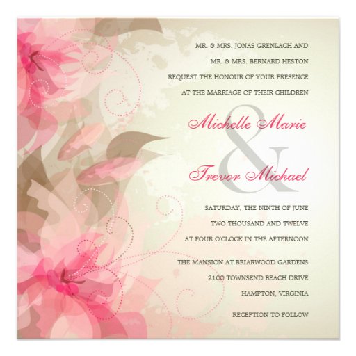 Modern Floral Abstract Wedding Invitations
