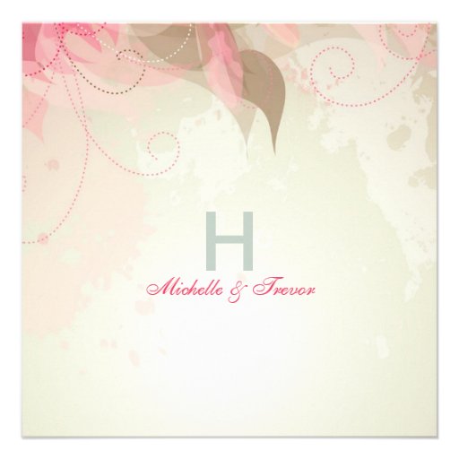 Modern Floral Abstract Wedding Invitations