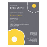 Modern Floral Bridal Shower Invitation Yellow/Gray