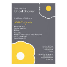 Modern Floral Bridal Shower Invitation Yellow/Gray