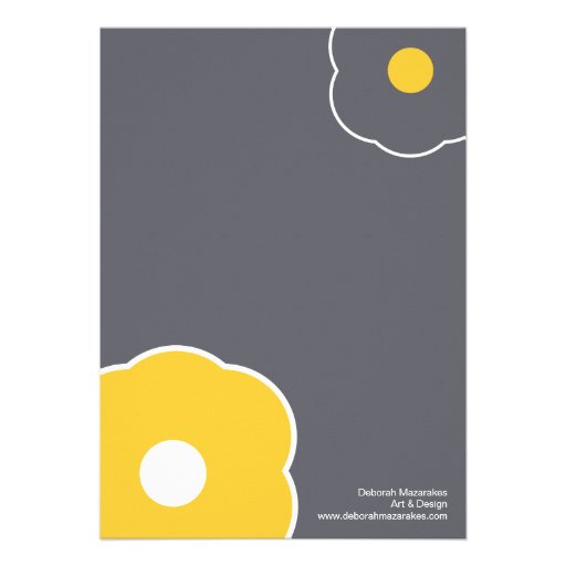 Modern Floral Bridal Shower Invitation Yellow/Gray