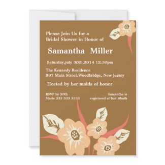 Modern Floral Bridal Shower Invitations invitation