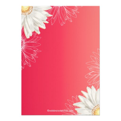 Modern Floral Bright Red Daisy Bridal Shower Card