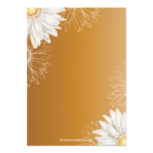 Modern Floral Brown Daisy Bridal Shower Announcements
