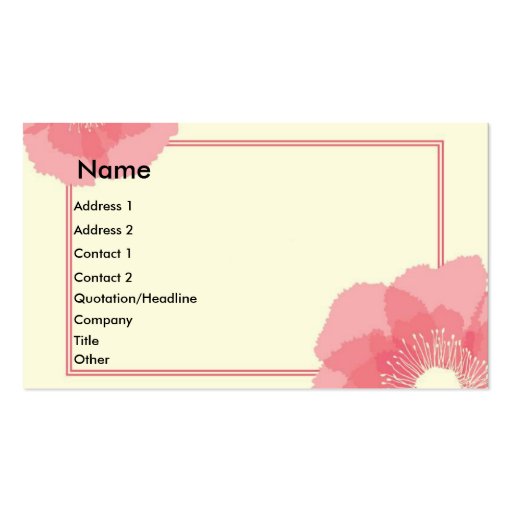 Modern Floral Business Card (front side)