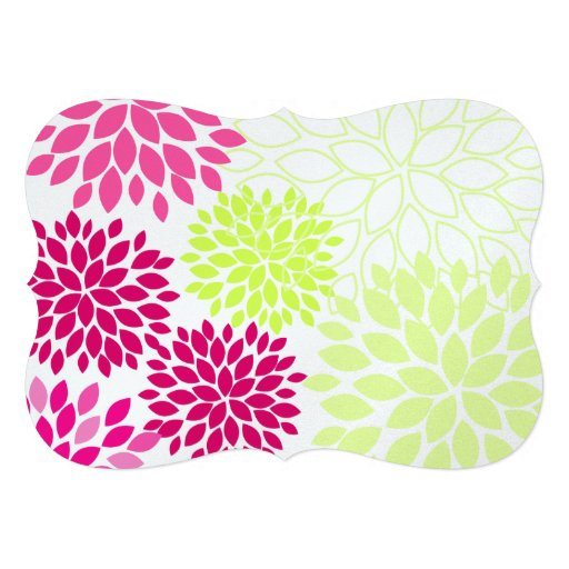 Modern Floral Chrysanthemum Wedding Invitations