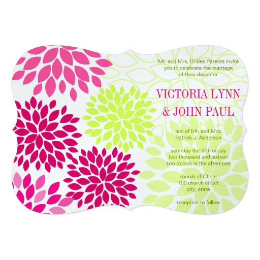 Modern Floral Chrysanthemum Wedding Invitations