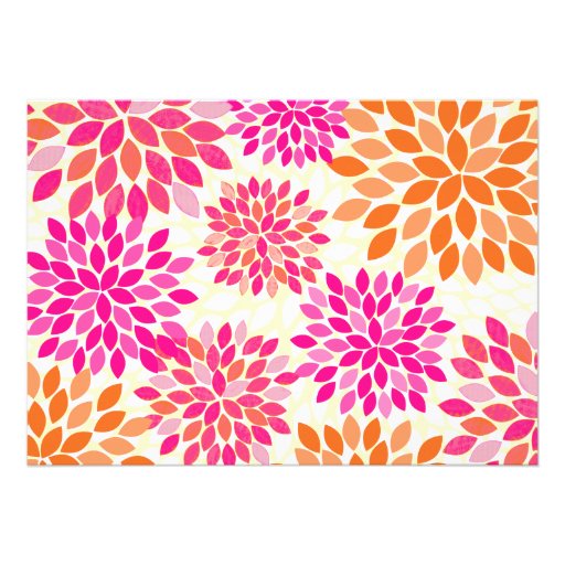 Modern Floral Chrysanthemum Wedding Invitations