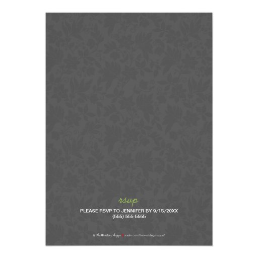 Modern Floral Engagement Party Invite (lime)