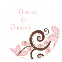 Modern Floral Favor Sticker