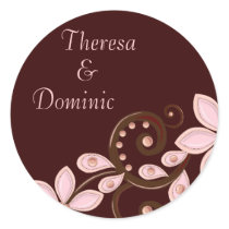 Modern Floral Favor Sticker Small