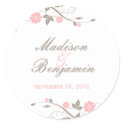 Modern Floral Favor Sticker - Soft Pink sticker