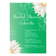 Modern Floral Green Daisy Bridal Shower Invite