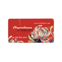 Modern Floral Interior Design Business Labels label