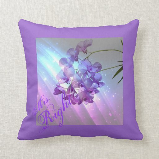 modern floral lilac purple orchid wedding throw pillow Zazzle