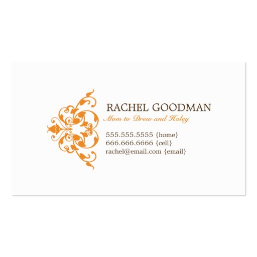 Modern Floral Mommy Card / Personal Calling Card Business Cards