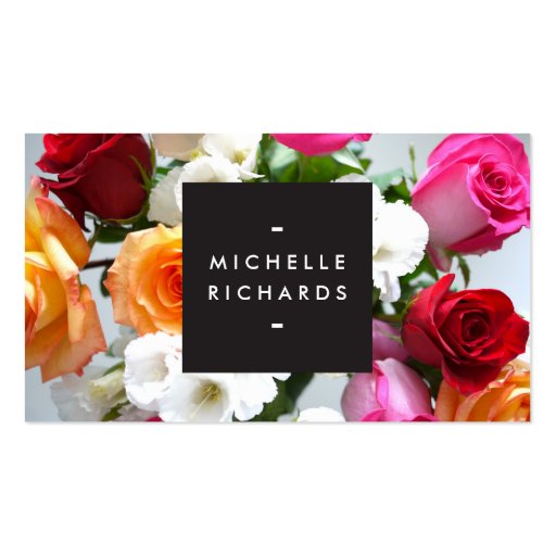 MODERN FLORAL MOTIF for EVENT PLANNERS and more Business Card Template (front side)