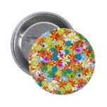 Modern Floral Pattern Bright Colors buttons