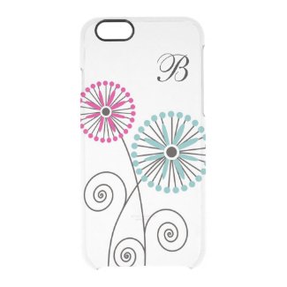 Modern Floral Pattern Custom Monogram Initial Uncommon Clearly™ Deflector iPhone 6 Case