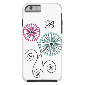 Modern Floral Pattern - Custom Monogram iPhone 6 Case