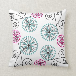Modern Floral Pattern Decorative Throw Pillow